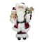 16" Traditional Standing Santa Claus with Teddy Bear & Gift Bag